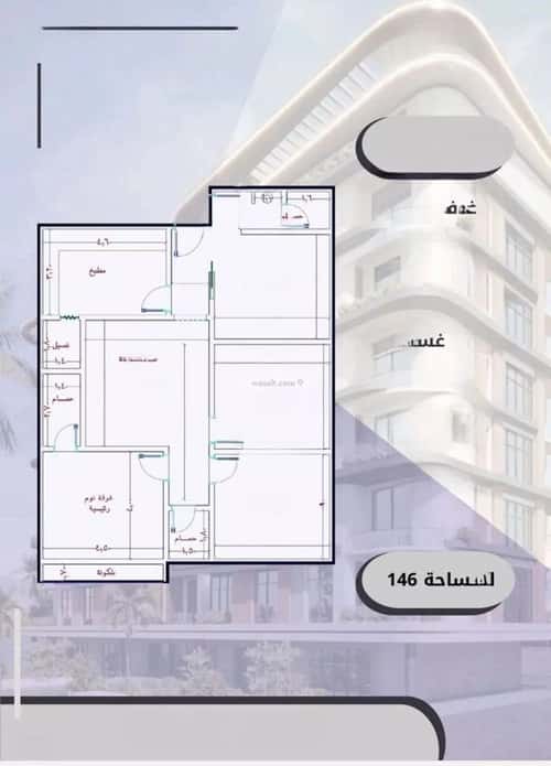 شقة ب 4 غرف الواحة، شرق جدة، جدة
