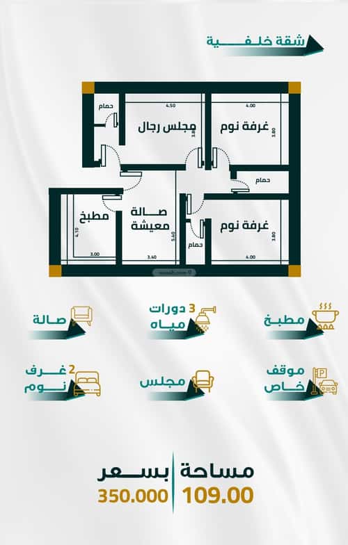 شقة 2919 متر مربع ب 3 غرف الفيحاء، جنوب جدة، جدة