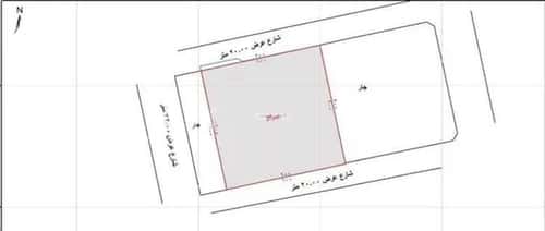 أرض 10000 متر مربع شمالية غربية على شارع 20م النخيل، شرق جدة، جدة
