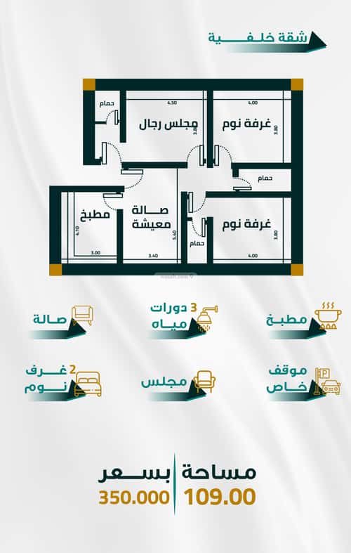 شقة ب 3 غرف الفيحاء، جنوب جدة، جدة
