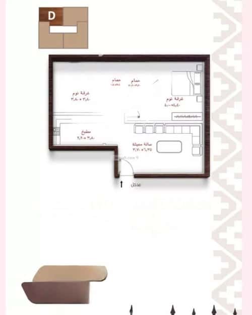 شقة بغرفتين النعيم، شمال جدة، جدة