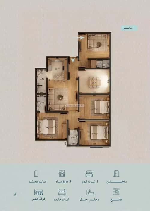 Apartment with 5 Bedrooms Al Yaqoot, North Jeddah, Jeddah