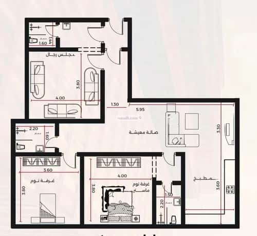 Apartment 810 SQM with 2 Bedrooms Al Safa, North Jeddah, Jeddah