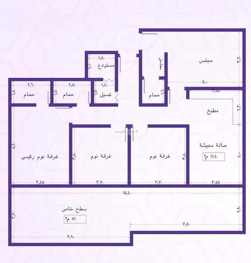 شقة 2436 متر مربع ب 3 غرف الفيحاء، جنوب جدة، جدة