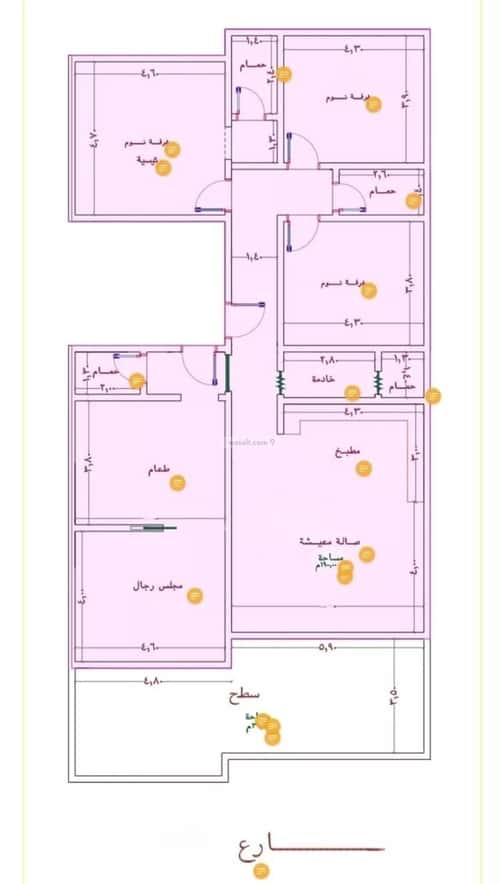 Apartment 2386 SQM with 5 Bedrooms Al Wahah, East Jeddah, Jeddah