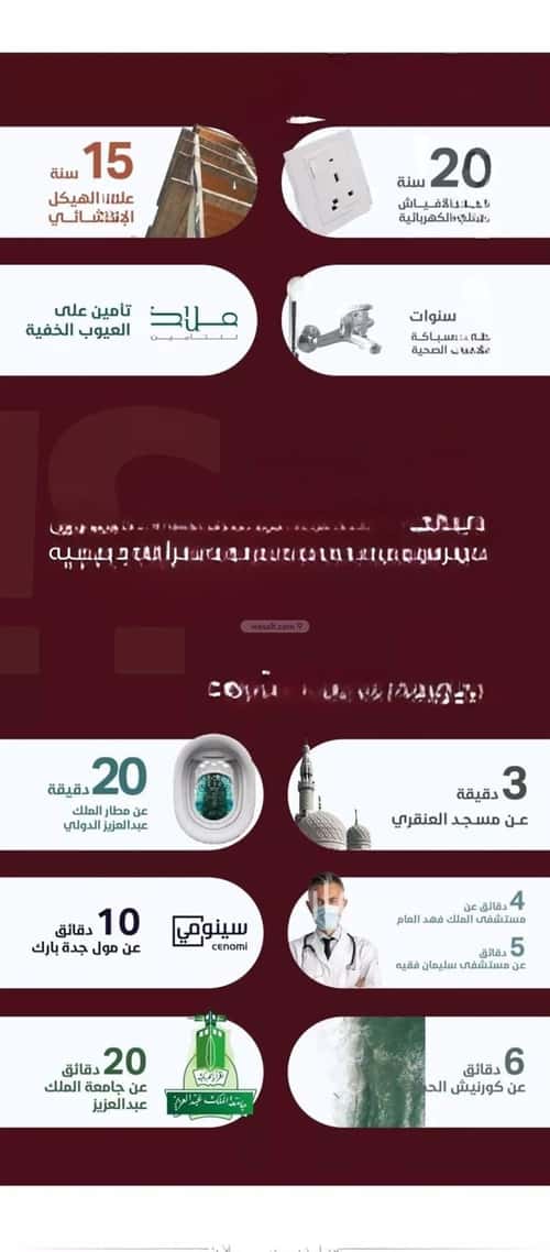 شقة 582 متر مربع ب 3 غرف الحمراء، شمال جدة، جدة