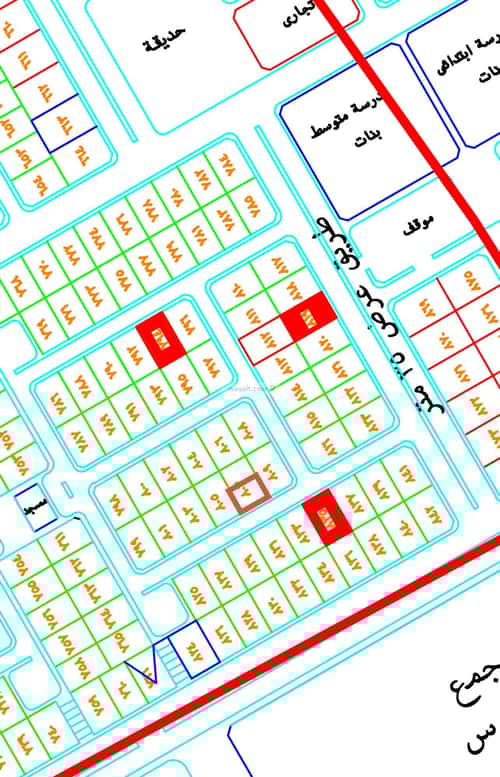 أرض 320 متر مربع جنوبية على شارع 15م مجدره (رح الجدور)، أبو عريش - أبو عريش