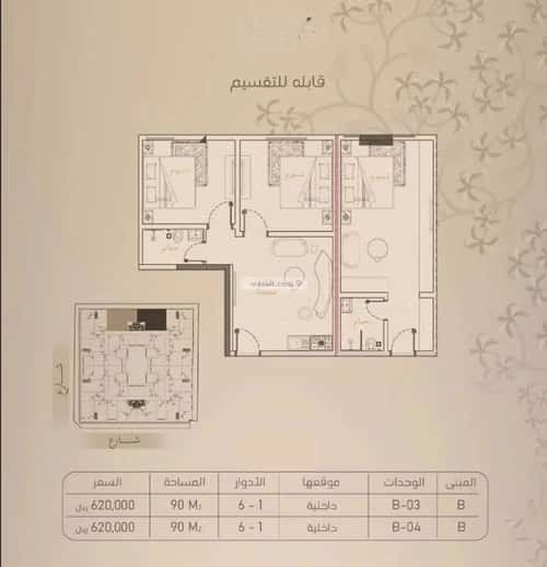 شقة 2462 متر مربع بغرفتين الروضة، شمال جدة، جدة