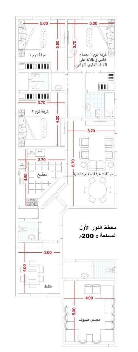 Villa 300 SQM Facing East on 15m Width Street Al Rahmanyah, East Jeddah, Jeddah