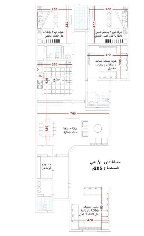 Villa 300 SQM Facing East on 15m Width Street Al Rahmanyah, East Jeddah, Jeddah
