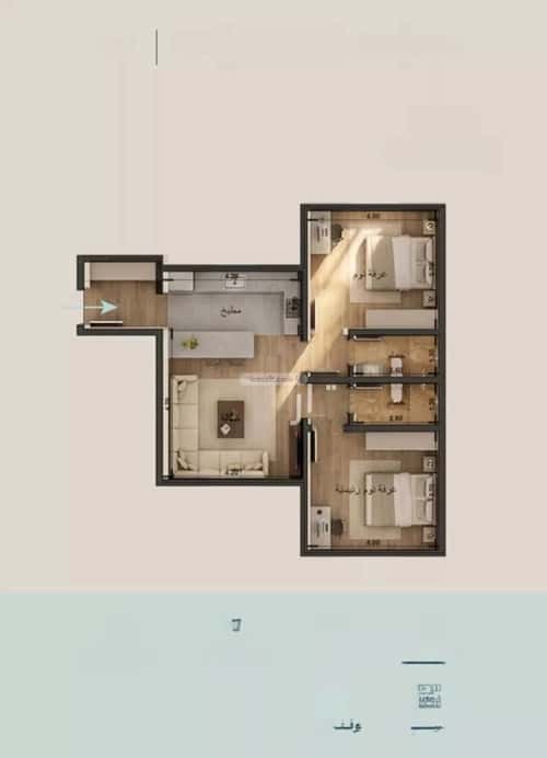 شقة 3183 متر مربع بغرفتين الياقوت، شمال جدة، جدة