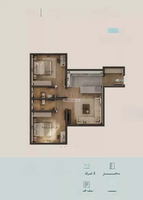 Apartment 3183 SQM with 2 Bedrooms Al Yaqoot, North Jeddah, Jeddah
