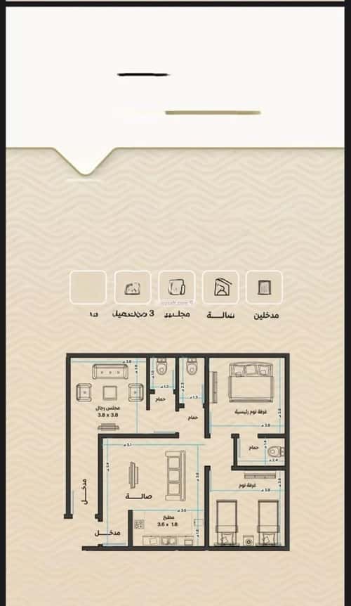 Apartment 1000 SQM with 3 Bedrooms Meshrefah, North Jeddah, Jeddah