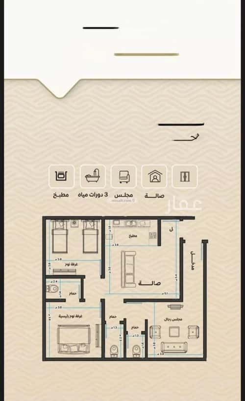 شقة 1000 متر مربع ب 3 غرف مشرفة، شمال جدة، جدة