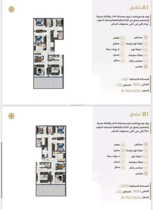 شقة 525 متر مربع ب 3 غرف النعيم، شمال جدة، جدة