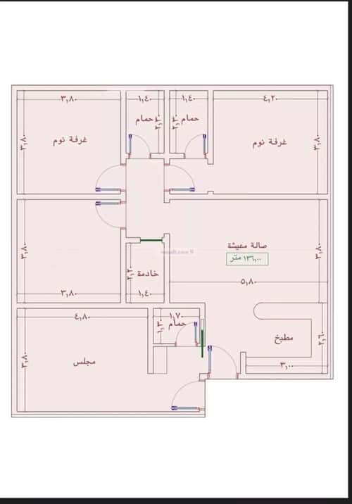 شقة 1242 متر مربع ب 4 غرف الواحة، شرق جدة، جدة