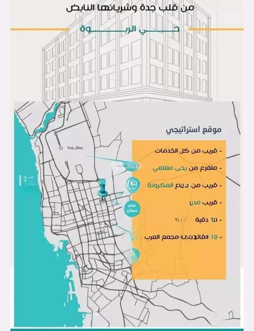 شقة 672 متر مربع ب 3 غرف الربوة، شمال جدة، جدة