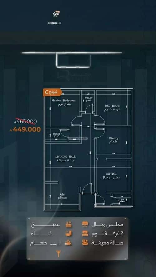 Apartment 624 SQM with 4 Bedrooms Al Nuzha, North Jeddah, Jeddah