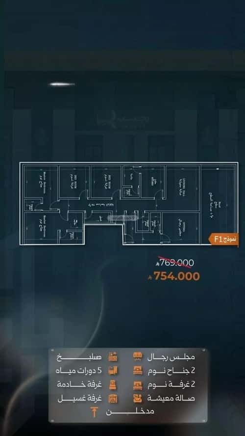 شقة 624 متر مربع ب 4 غرف النزهة، شمال جدة، جدة