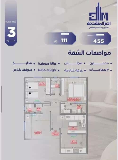 Apartment 720 SQM with 4 Bedrooms Al Salamah, North Jeddah, Jeddah