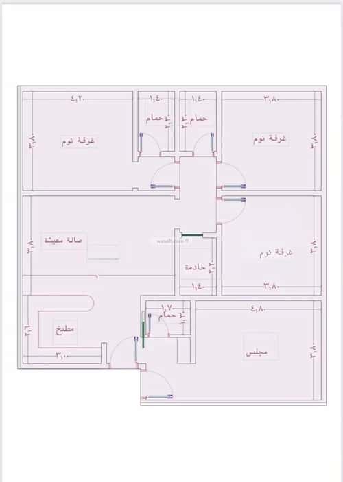 شقة 1242 متر مربع ب 4 غرف الواحة، شرق جدة، جدة