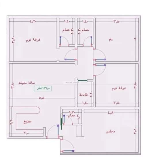 Apartment 1242 SQM with 4 Bedrooms Al Wahah, East Jeddah, Jeddah