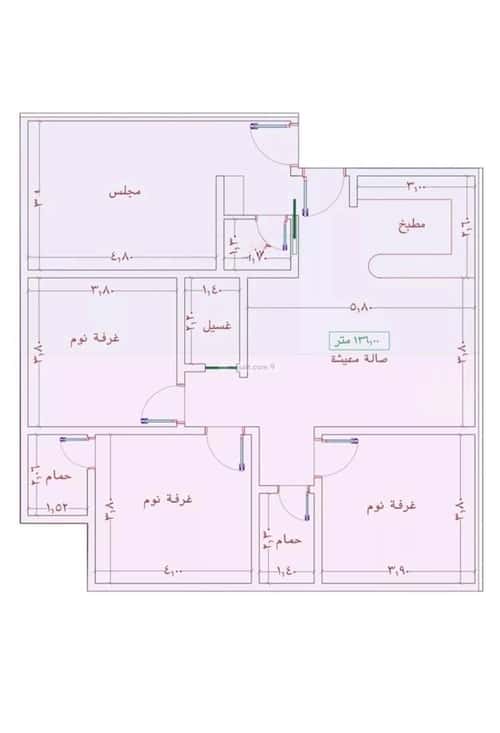 شقة 1242 متر مربع ب 4 غرف الواحة، شرق جدة، جدة