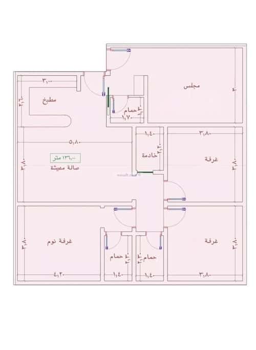 Apartment 1242 SQM with 4 Bedrooms Al Wahah, East Jeddah, Jeddah