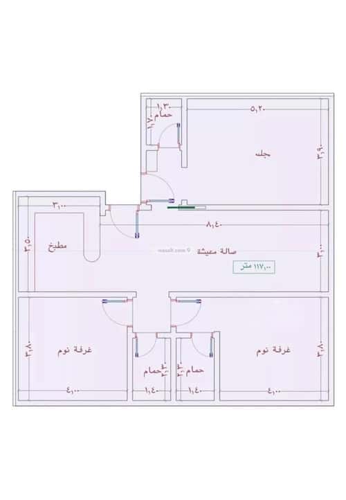 شقة 1242 متر مربع ب 3 غرف الواحة، شرق جدة، جدة