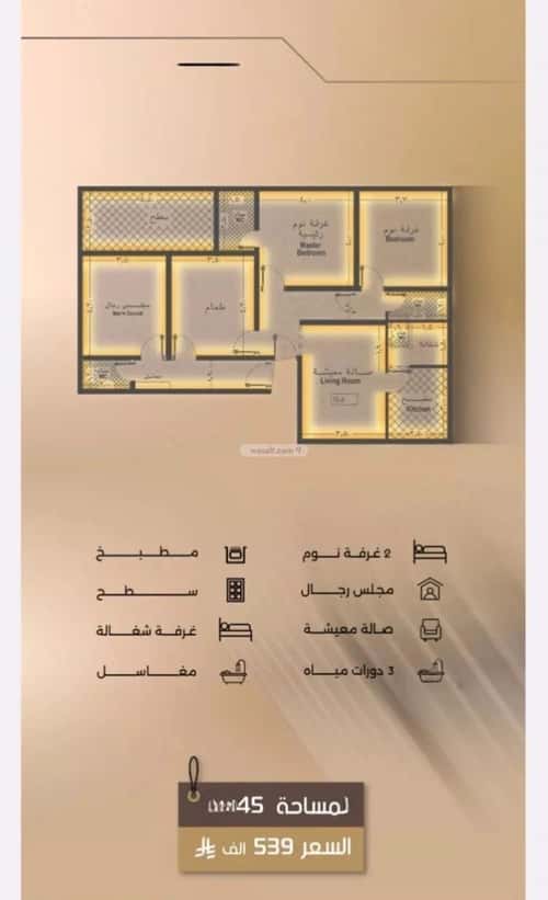 Apartment 729 SQM with 4 Bedrooms Al Faysaleyyah, North Jeddah, Jeddah