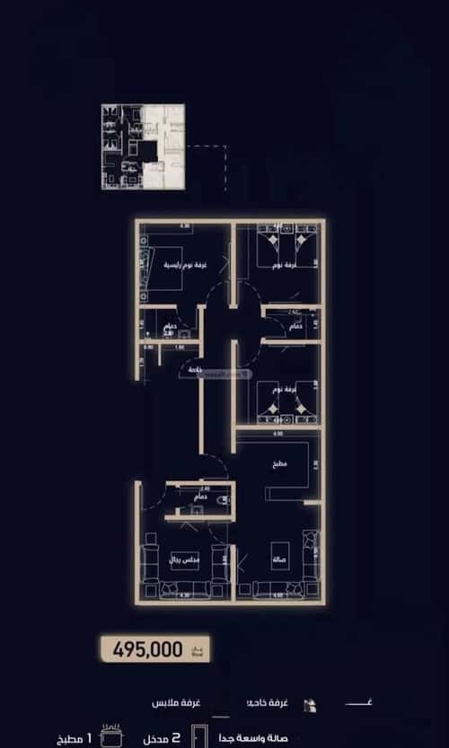 Apartment 425 SQM with 4 Bedrooms Al Azizeyyah, North Jeddah, Jeddah