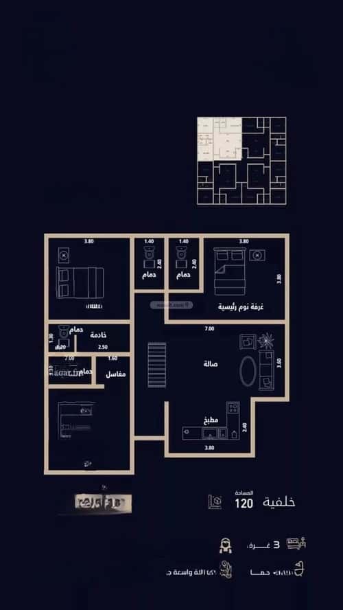 شقة 425 متر مربع ب 3 غرف العزيزية، شمال جدة، جدة