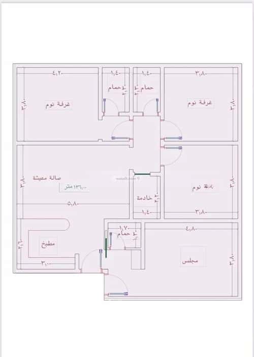 شقة 1242 متر مربع ب 4 غرف الواحة، شرق جدة، جدة