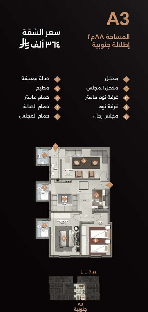 شقة 915 متر مربع ب 3 غرف الصفاء، شمال جدة، جدة