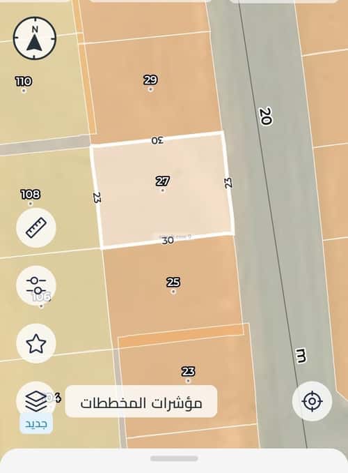 أرض 689 متر مربع شرقية على شارع 20م المطار، المدينة المنورة