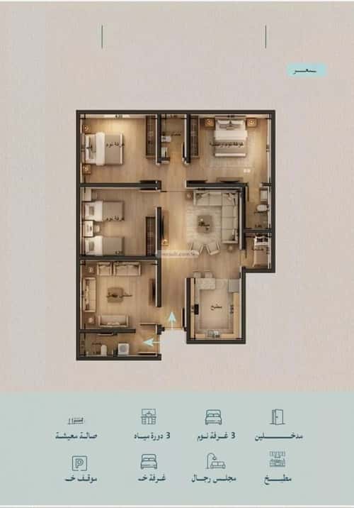 شقة 3183 متر مربع ب 4 غرف الياقوت، شمال جدة، جدة