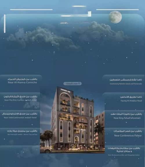 شقة 1055 متر مربع بغرفتين الحمراء، شمال جدة، جدة