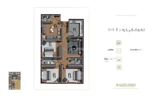 شقة 600 متر مربع ب 4 غرف السلامة، شمال جدة، جدة