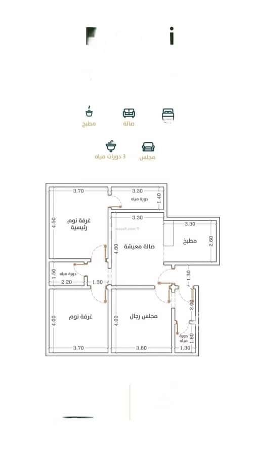 Apartment 675 SQM with 3 Bedrooms Al Rabbwah, North Jeddah, Jeddah