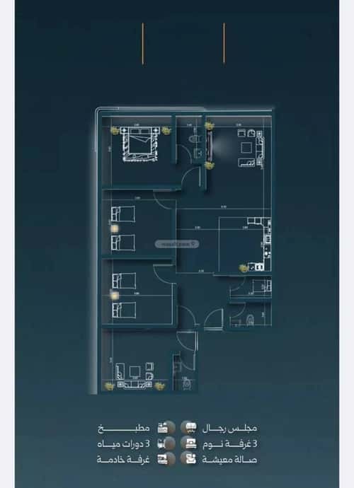 Apartment 630 SQM with 4 Bedrooms Al Salamah, North Jeddah, Jeddah