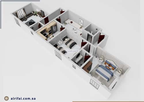 Apartment 101 SQM with 3 Bedrooms Al Bawadi, North Jeddah, Jeddah