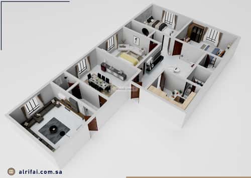 Apartment 132 SQM with 5 Bedrooms Al Bawadi, North Jeddah, Jeddah