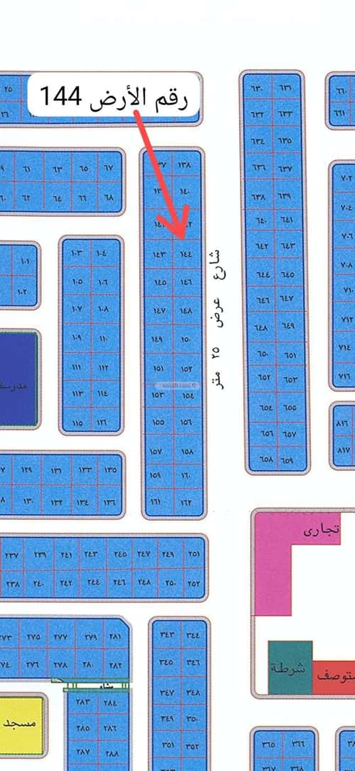 Land 525 SQM Facing East on 25m Width Street Al Yaqoot, North Jeddah, Jeddah