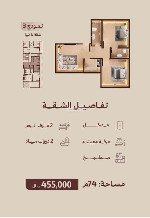 شقة 375 متر مربع بغرفتين النهضة، شمال جدة، جدة