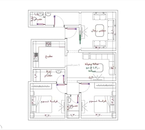 Apartment 695 SQM with 3 Bedrooms Al Rabbwah, North Jeddah, Jeddah