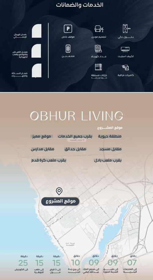 Apartment 1588 SQM with 3 Bedrooms Al Yaqoot, North Jeddah, Jeddah