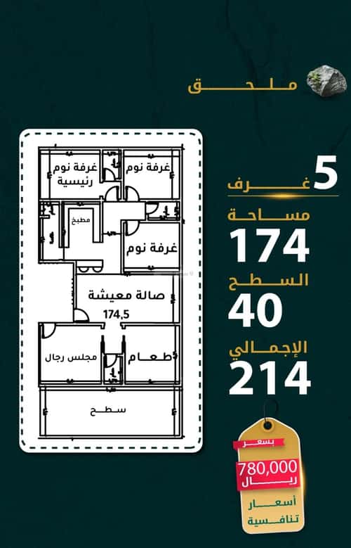 شقة 505 متر مربع ب 5 غرف الحمراء، شمال جدة، جدة