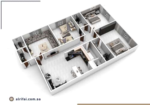 شقة 131 متر مربع ب 4 غرف السلامة، شمال جدة، جدة