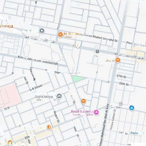 أرض 590 متر مربع ثلاثة شوارع على شارع 25م العقربية، الخبر