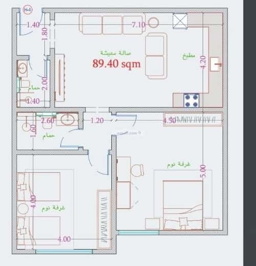 Apartment with 2 Bedrooms Al Naeem, North Jeddah, Jeddah